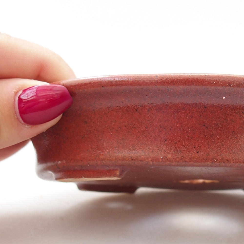 Bol à bonsaï en céramique 13 x 11 x 3 cm, bordeaux