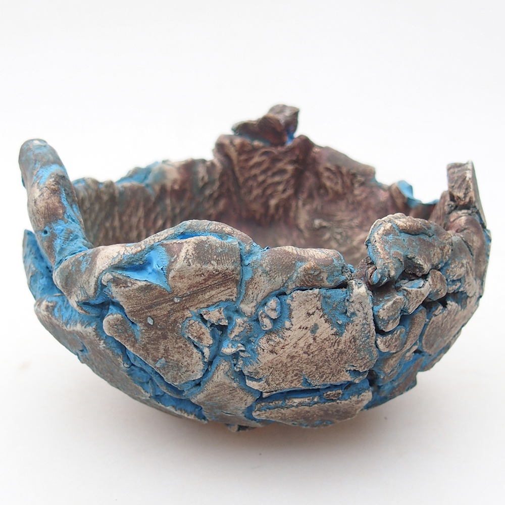 Coquille en céramique 11 x 11 x 7,5 cm , couleur bleu