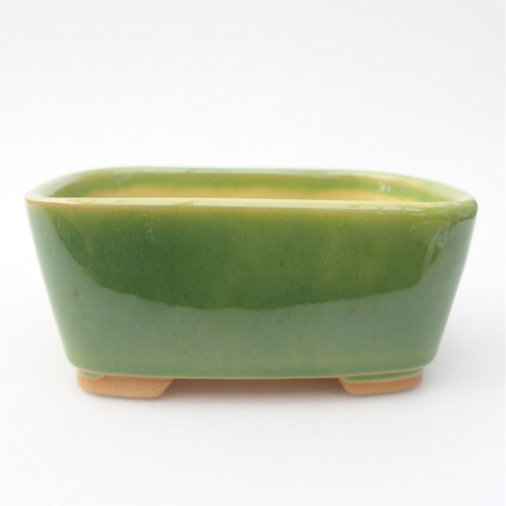 Bol à bonsaï en céramique 13,5 x 10,5 x 6 cm, vert