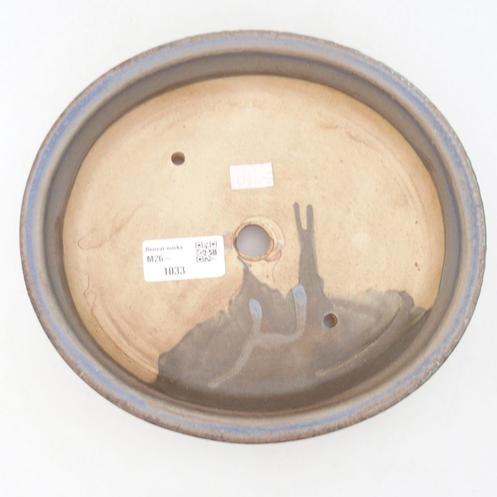 Bol à bonsaï en céramique 21 x 19 x 8 cm, couleur bleu