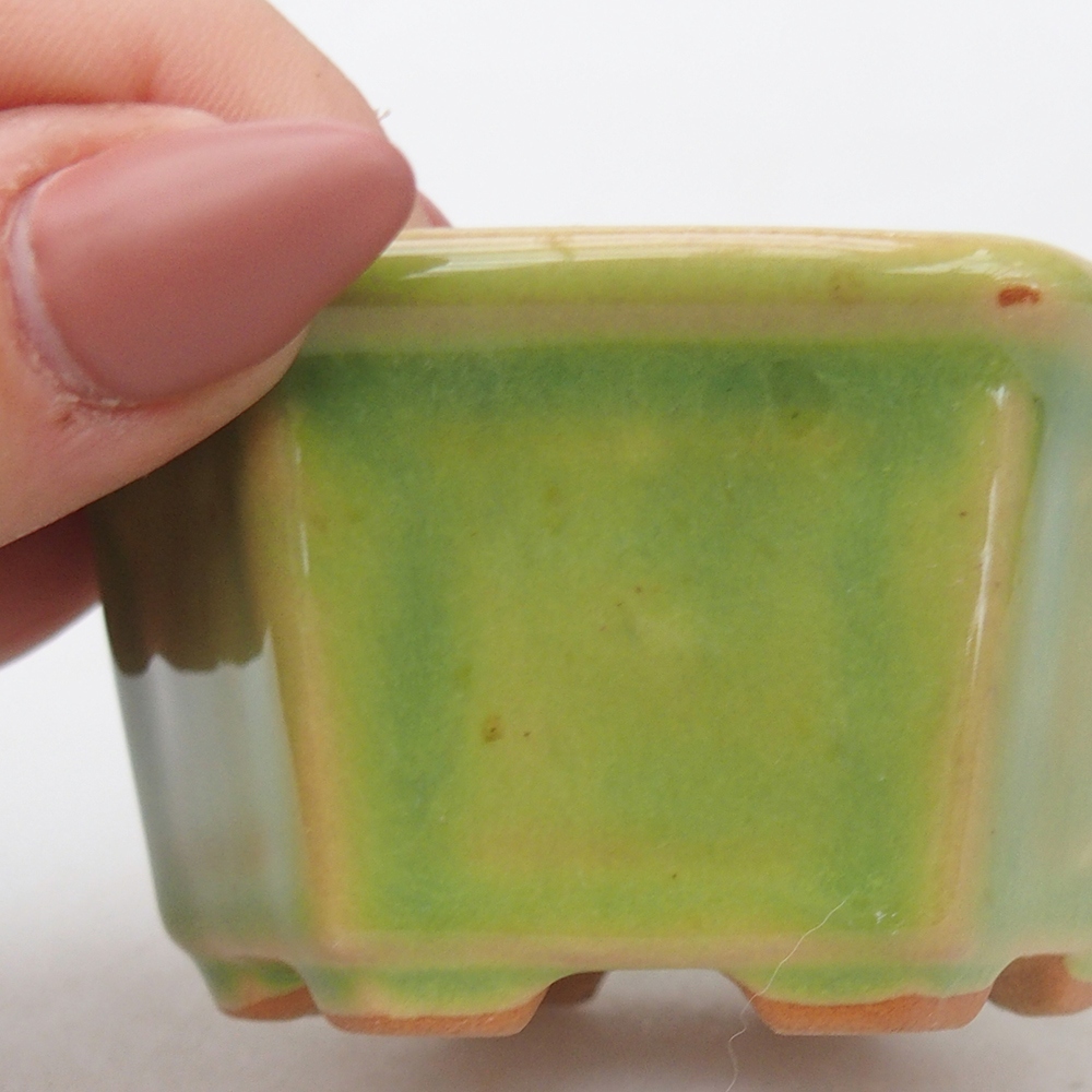 Bol à bonsaï en céramique 7,5 x 7 x 4 cm, vert