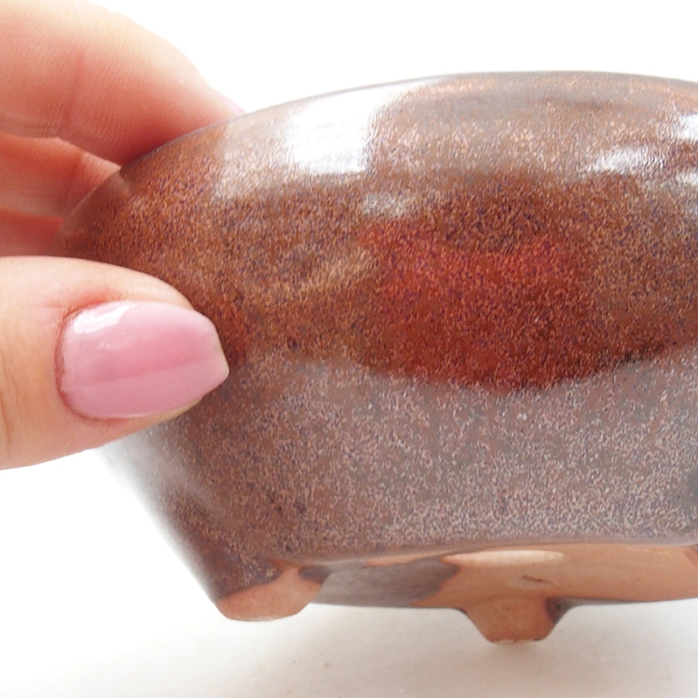 Bol à bonsaï en céramique 11 x 11 x 5 cm, brun