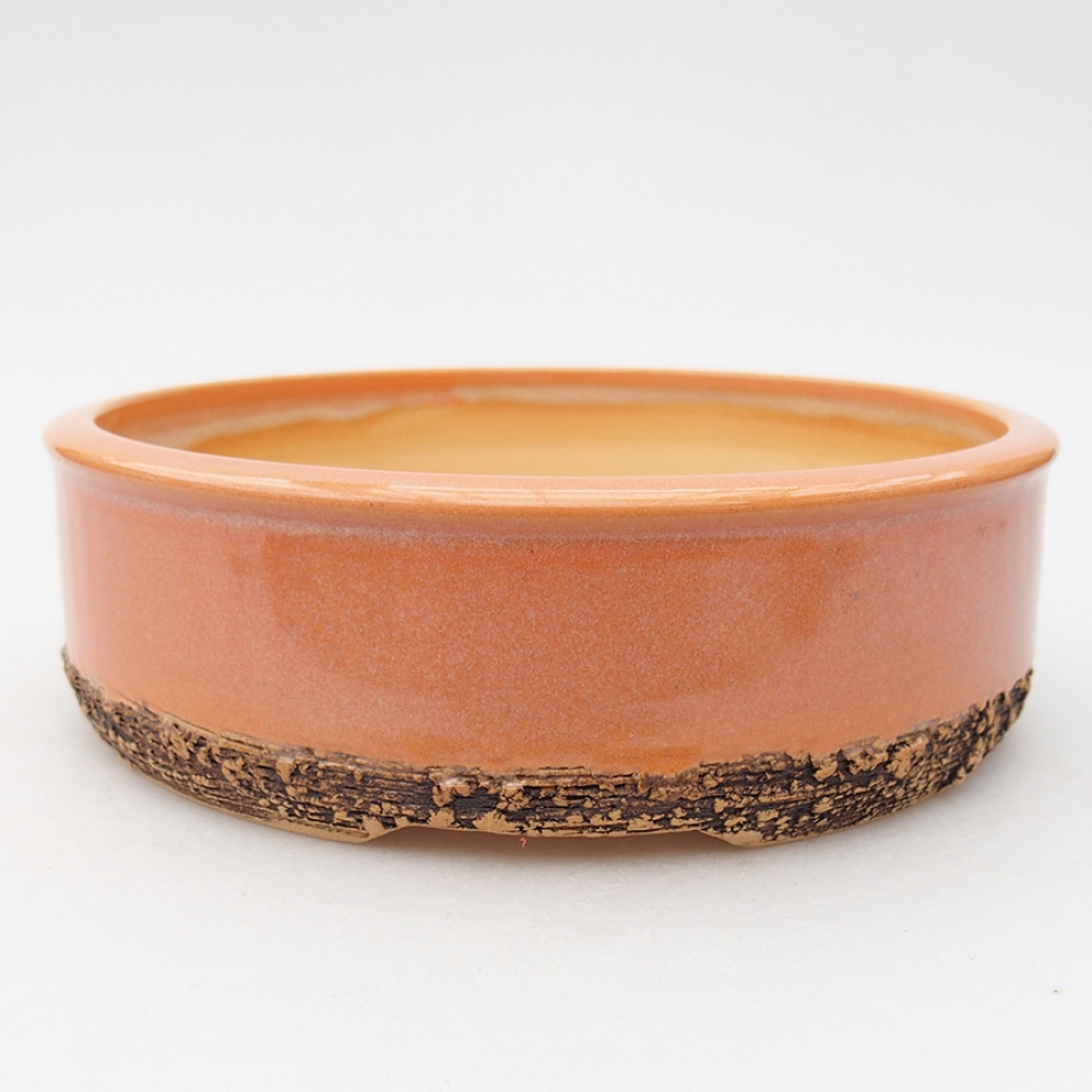 Bol à bonsaï en céramique 17,5 x 17,5 x 5 cm, orange