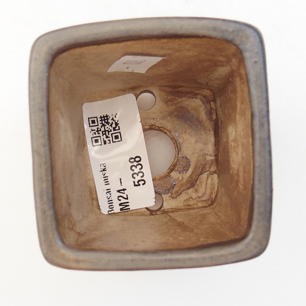 Bol à bonsaï en céramique 6,5 x 6,5 x 7 cm, brun