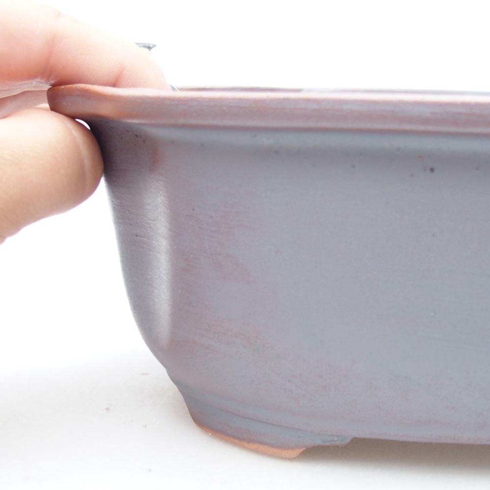 Bol bonsaï en céramique 22,5 x 17,5 x 7,5 cm, couleur métal