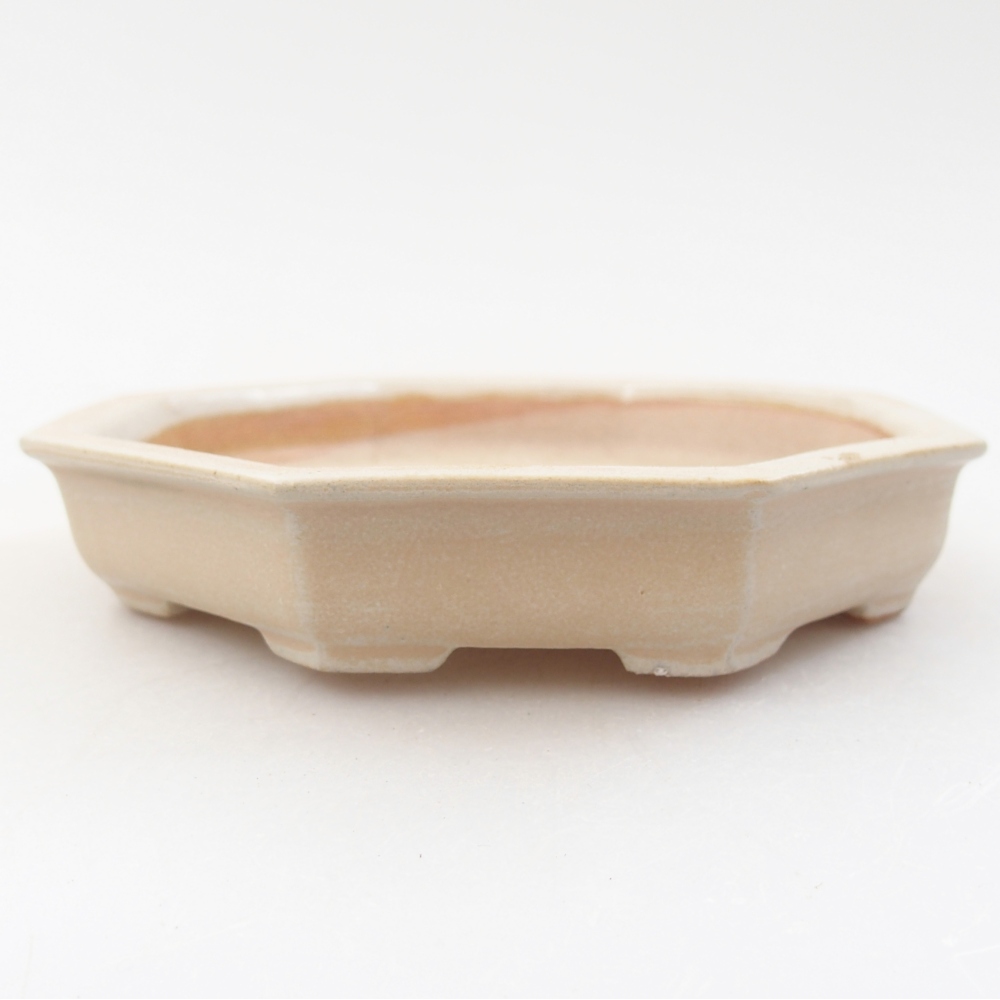 Bol à bonsaï en céramique 11,5 x 11,5 x 2 cm, couleur beige