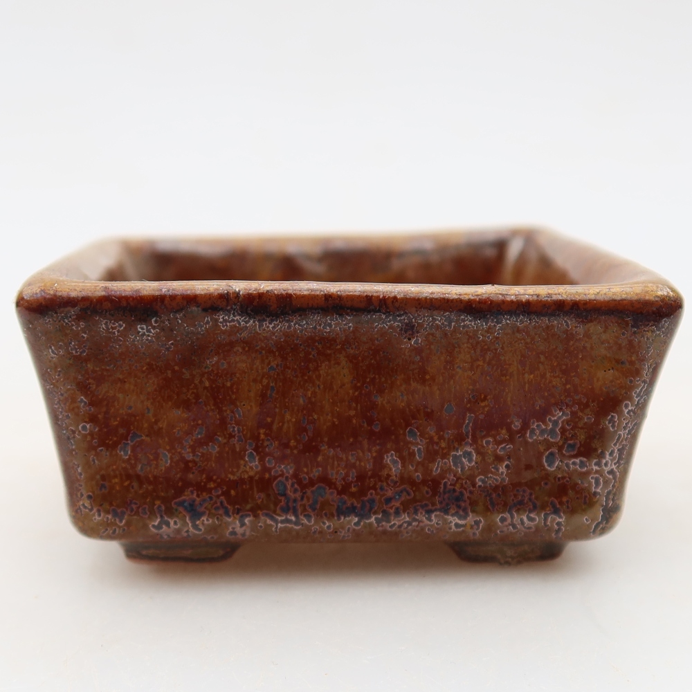 Bol à bonsaï en céramique 7 x 7 x 3,5 cm, brun