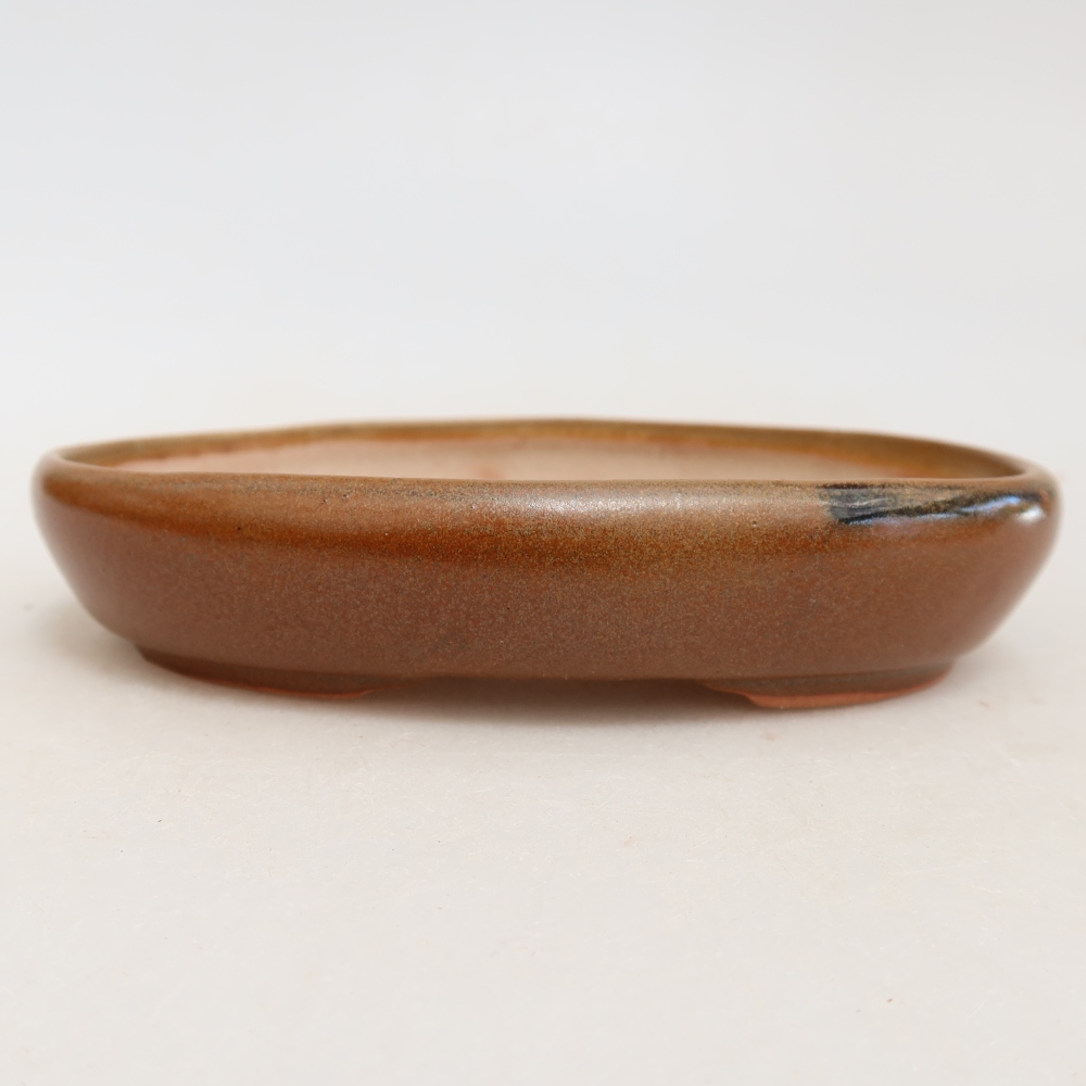 Pot à bonsaï en céramique 13 x 9,5 x 2,5 cm, couleur marron