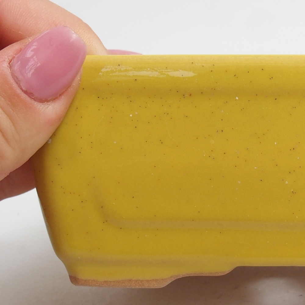 Bol à bonsaï en céramique 13 x 10 x 5 cm, jaune