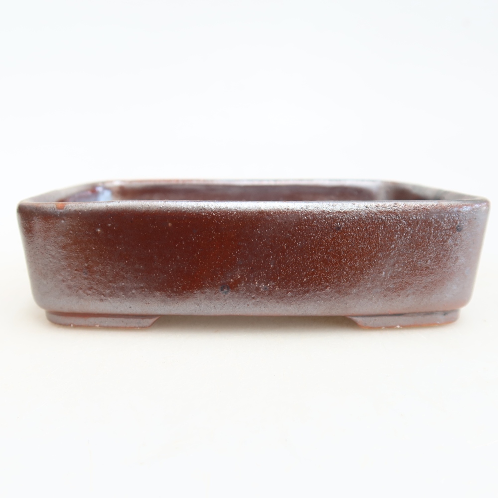 Pot à bonsaï en céramique 13 x 9,5 x 3,5 cm, couleur métallique