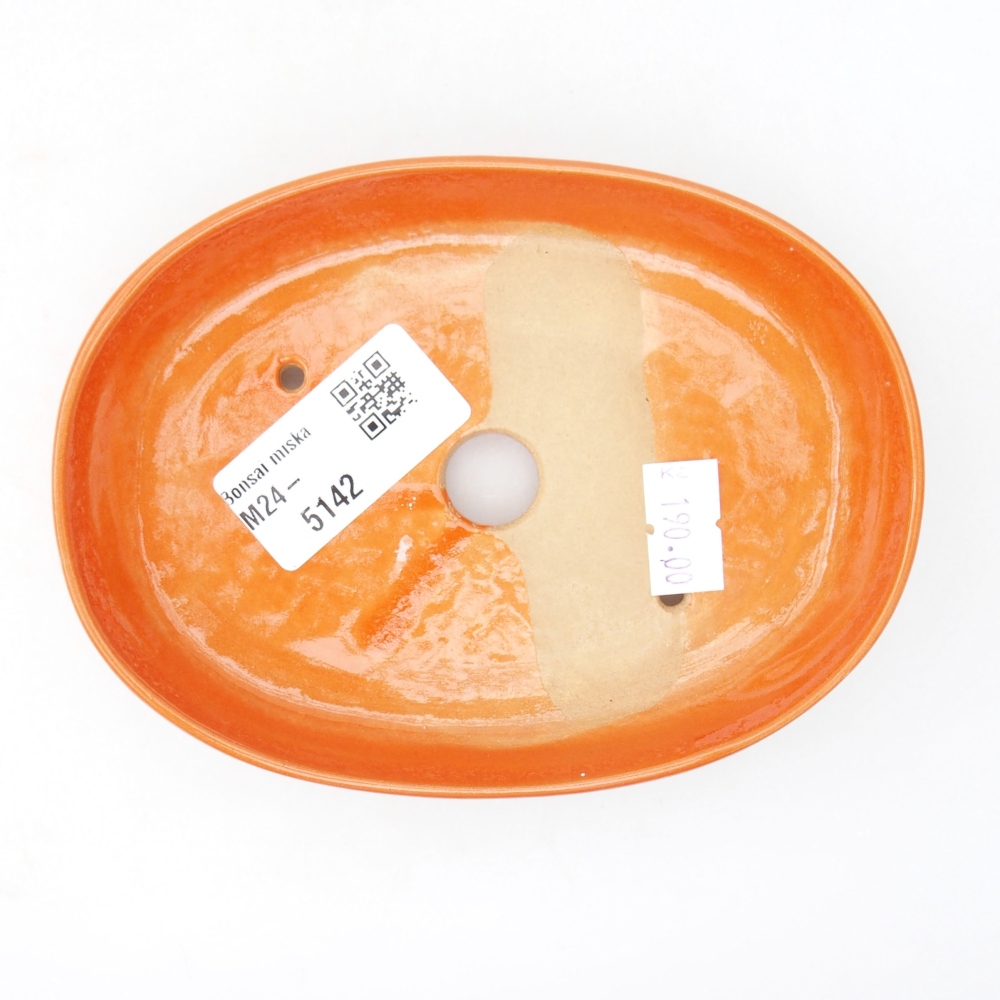 Bol à bonsaï en céramique 13 x 10 x 2,5 cm, orange