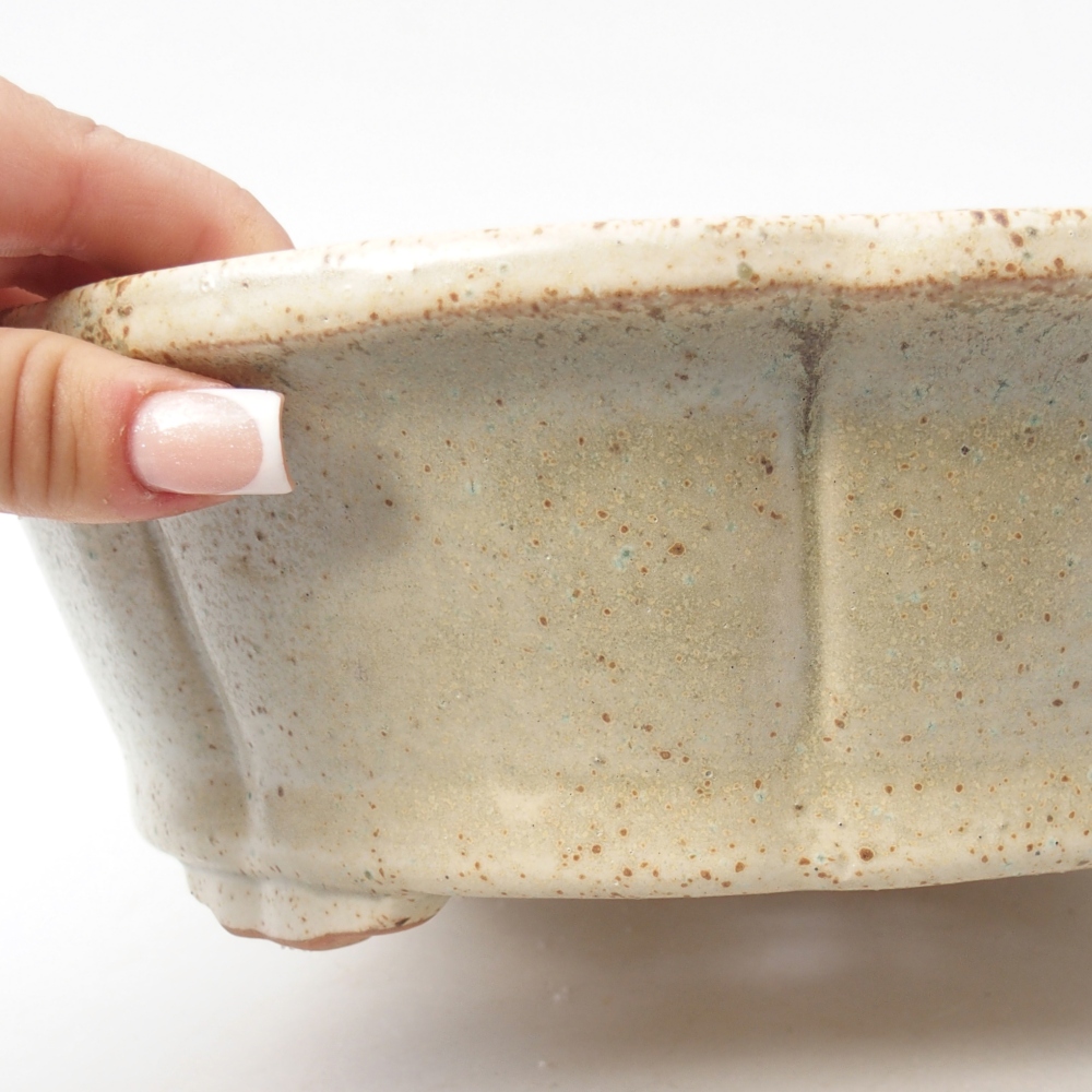 Bol à bonsaï en céramique 26 x 26 x 8,5 cm, couleur beige