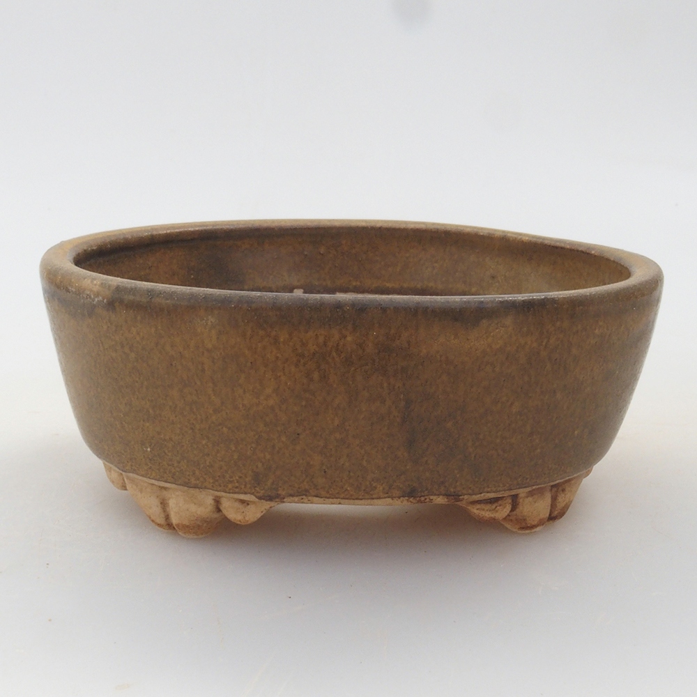Bol à bonsaï en céramique 10 x 8,5 x 4 cm, brun