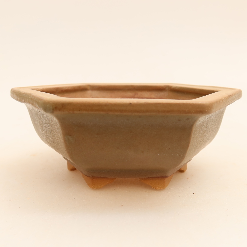 Pot à bonsaï en céramique 12 x 10,5 x 4 cm, couleur grise