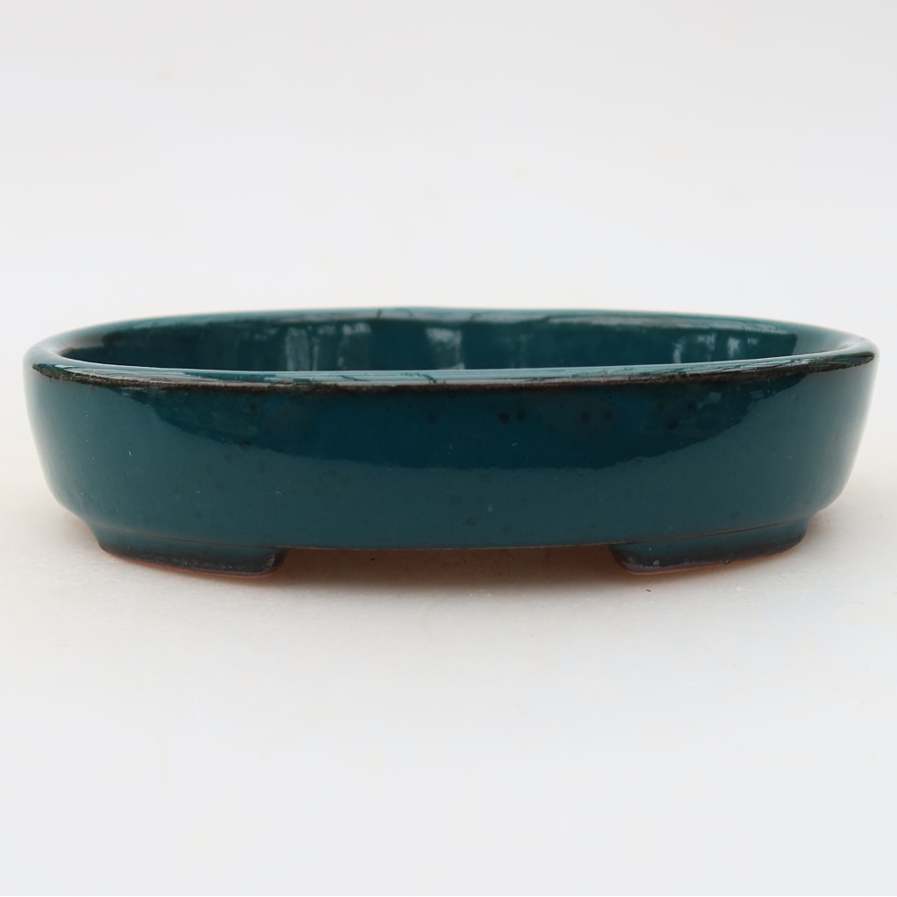 Pot à bonsaï en céramique 12 x 9,5 x 2,5 cm, couleur verte