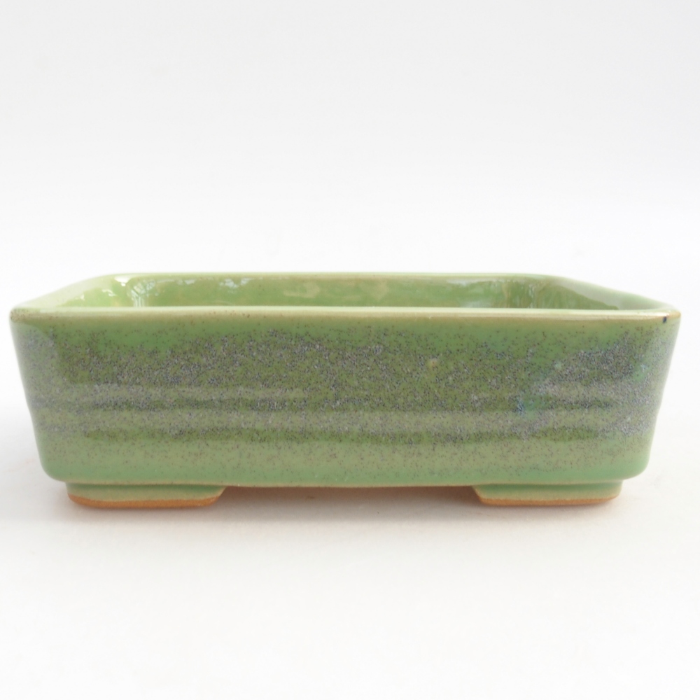 Bol à bonsaï en céramique 14,5 x 10,5 x 4,5 cm, vert
