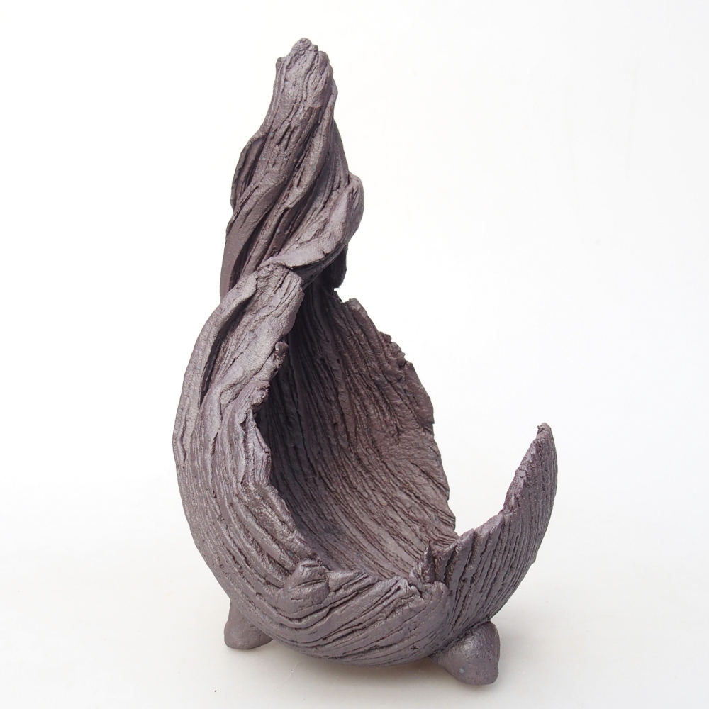 Coquille en céramique 8,5 x 8 x 14,5 cm , couleur métallique