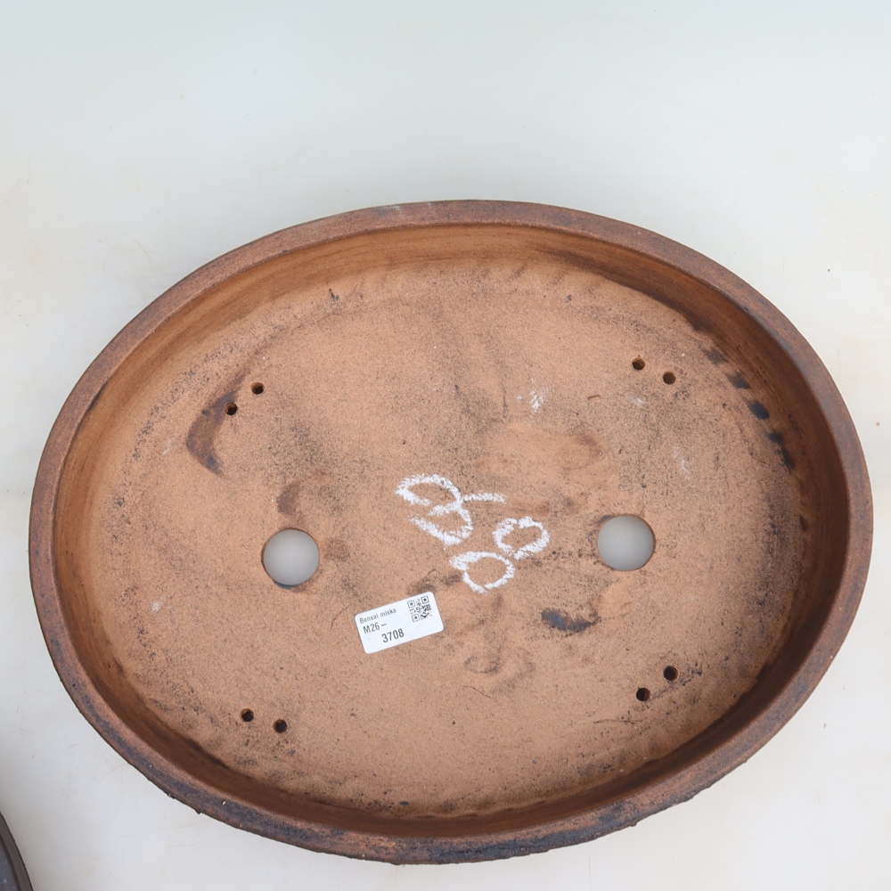 Pot à bonsaï en céramique 38 x 30 x 7,5 cm, couleur marron