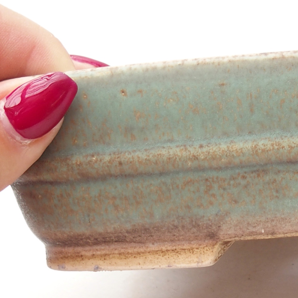 Bol à bonsaï en céramique 17,5 x 14 x 4,5 cm, vert