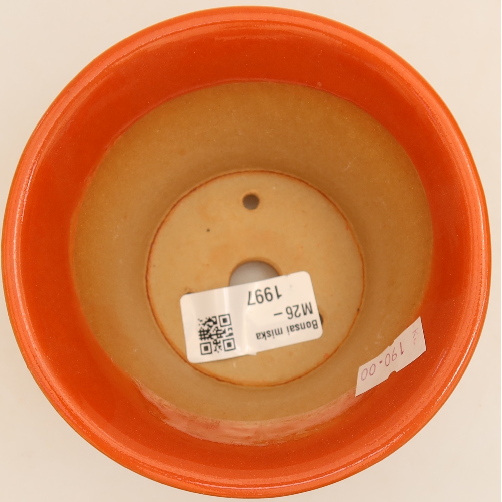 Pot à bonsaï en céramique 11 x 11 x 7 cm, couleur orange