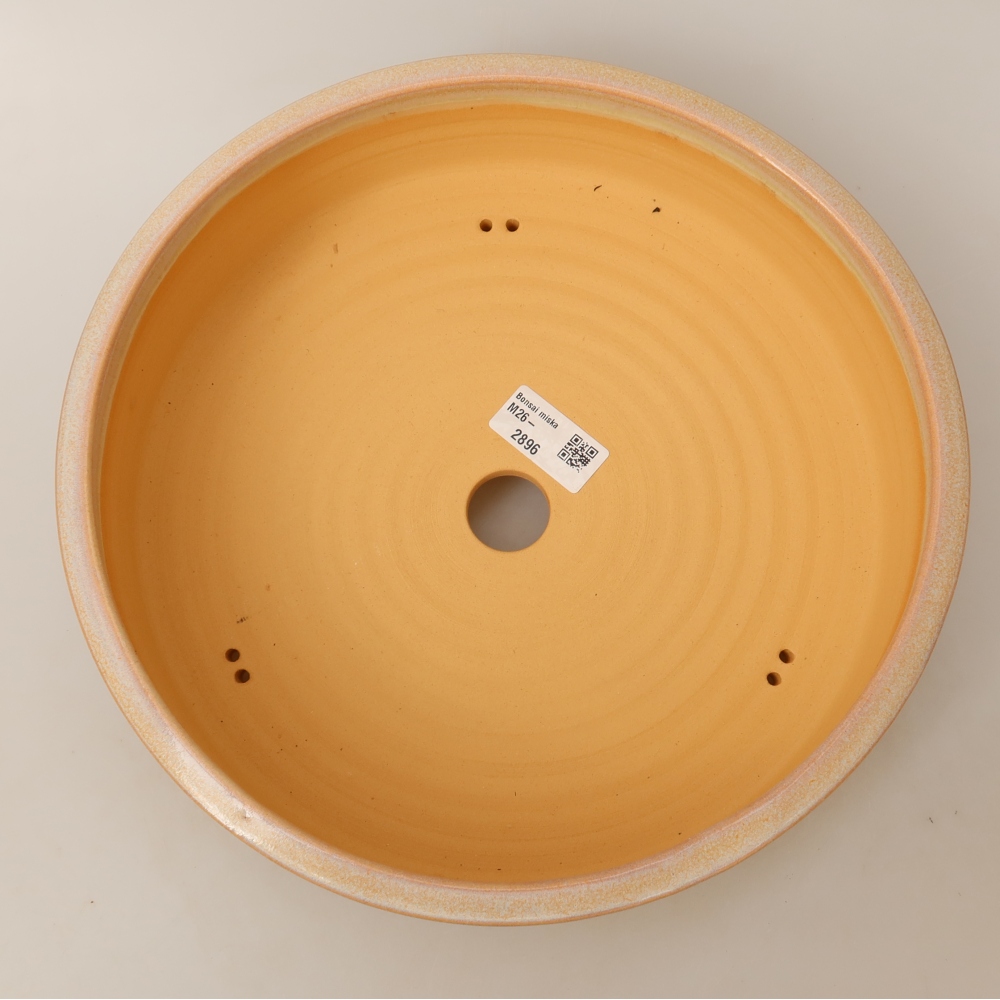 Pot à bonsaï en céramique 27,5 x 27,5 x 7,5 cm, couleur beige
