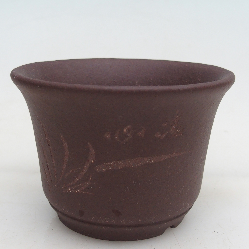 Bol à bonsaï en céramique 9,5 x 9,5 x 6,5 cm, brun