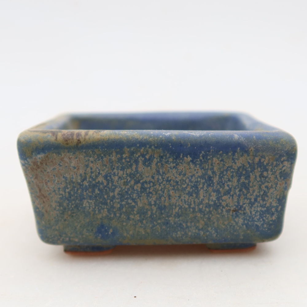 Bol à bonsaï en céramique 7 x 7 x 3,5 cm, couleur bleu
