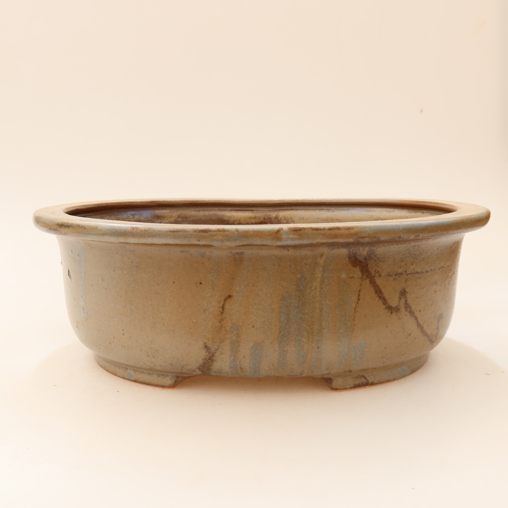 Pot à bonsaï en céramique 23 x 19 x 8 cm, couleur marron
