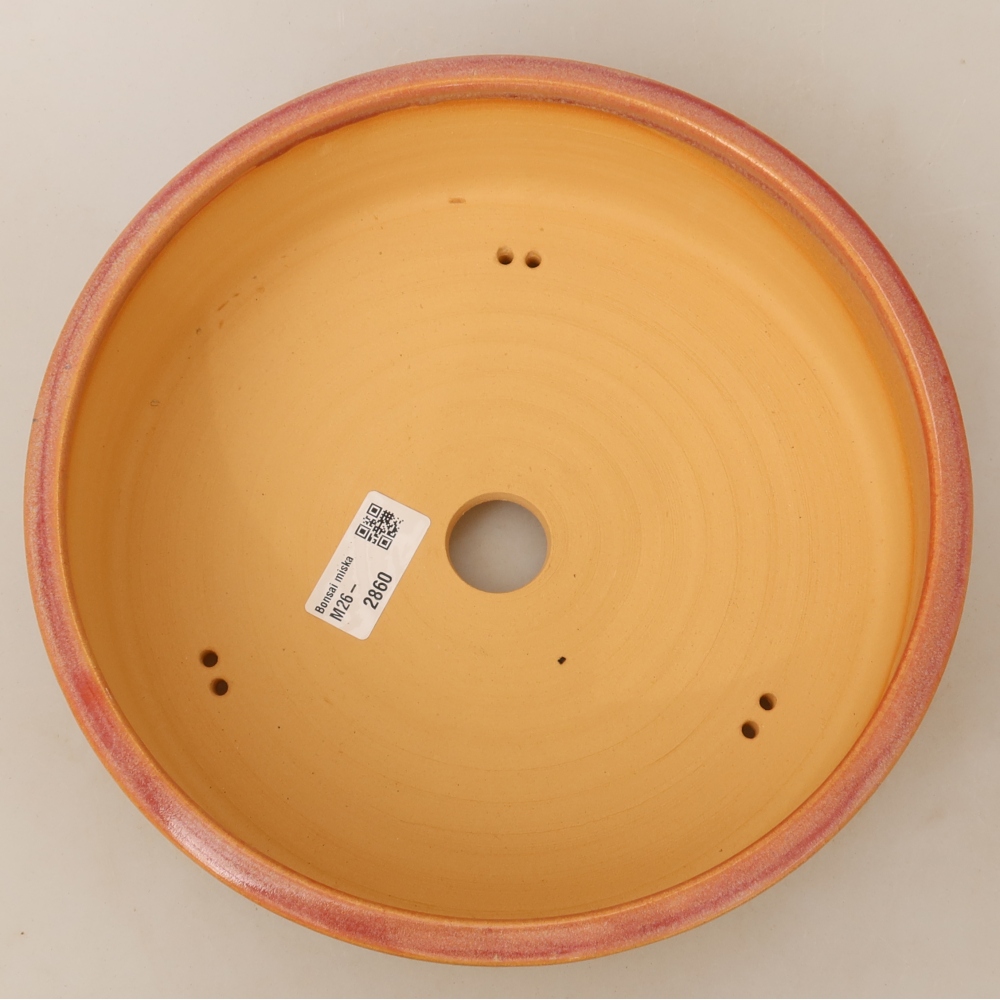 Pot à bonsaï en céramique 23,5 x 23,5 x 7 cm, couleur rose