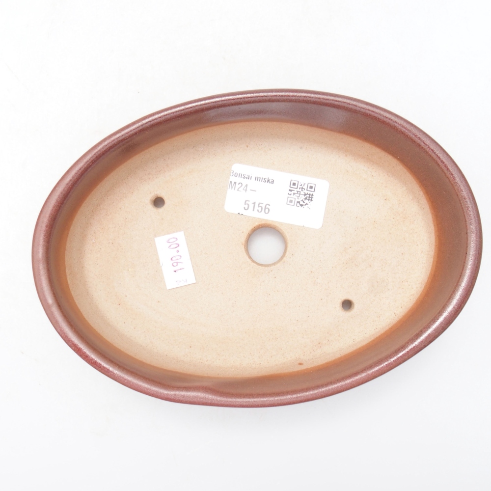 Bol à bonsaï en céramique 16 x 11,5 x 4 cm, couleur bordeaux