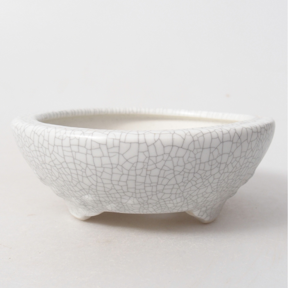 Bol à bonsaï en céramique 11,5 x 11,5 x 4,5 cm, couleur raku