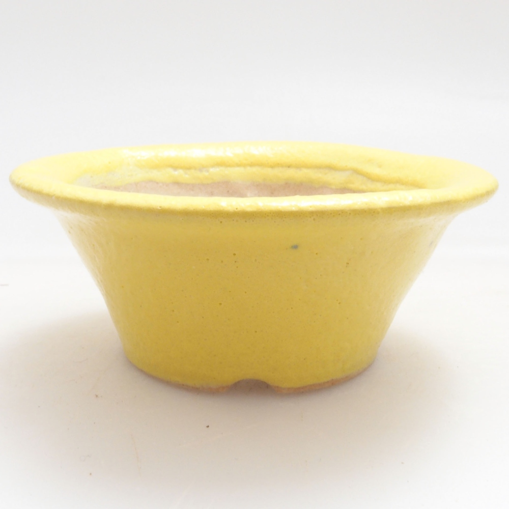 Bol à bonsaï en céramique 7 x 7 x 2,5 cm, jaune