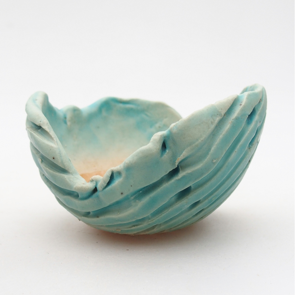 Coquille en céramique 8,5 x 8 x 5,5 cm , couleur bleu