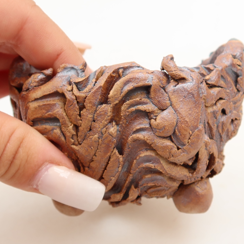 Coquille en céramique 9 x 8,5 x 6 cm , couleur marron