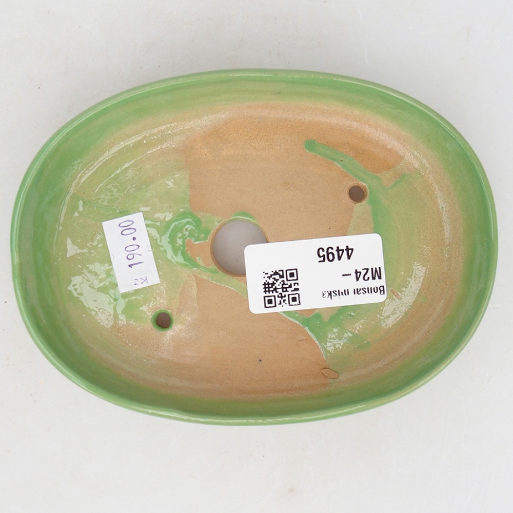 Bol à bonsaï en céramique 13,5 x 10 x 3 cm, vert