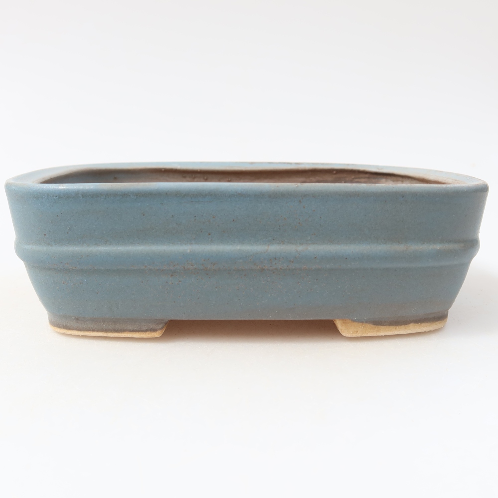 Pot à bonsaï en céramique 14,5 x 11,5 x 4,5 cm, couleur bleue