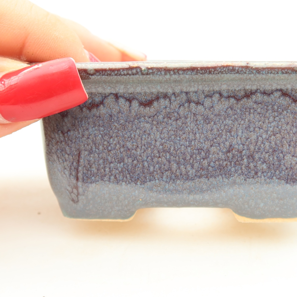 Pot à bonsaï en céramique 7,5 x 5,5 x 4 cm, couleur grise
