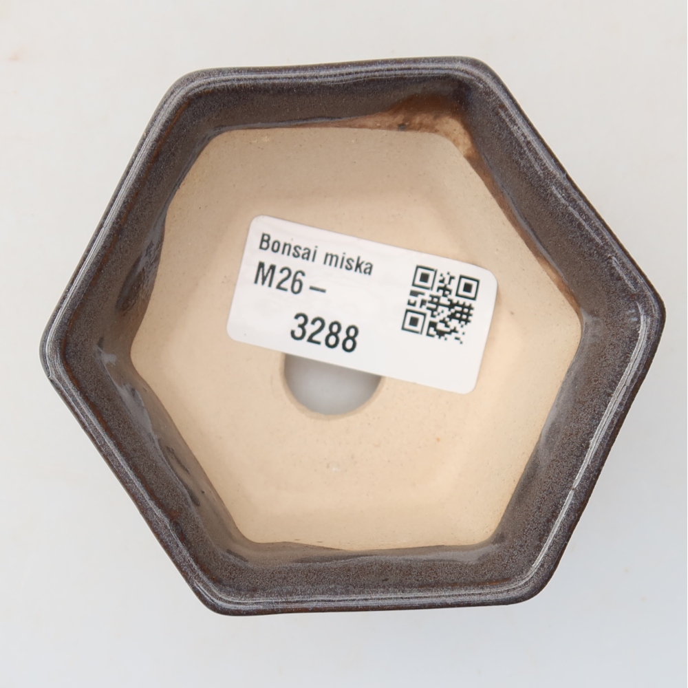Pot à bonsaï en céramique 8 x 7 x 4 cm, couleur grise